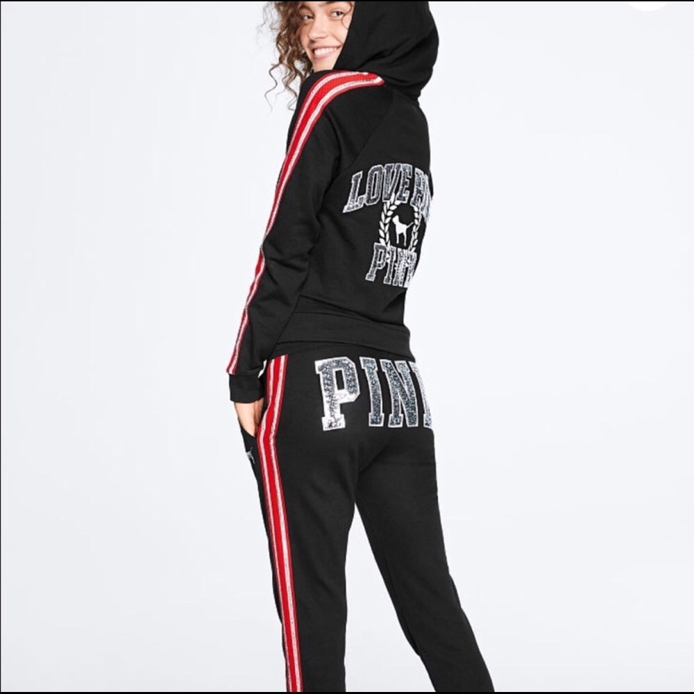 Victoria Secret black and red sequence zip up